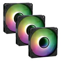 Kit 3 Cooler Fan ARGB Ventoinha para Gabinete Espelho Infinito PC Gamer Desktop 5V Revenger G-VR340