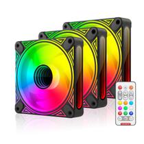 Kit 3 cooler fan coolmoon dm1 pwm argb 3 pinos + controlador Kit 3 cooler fan coolmoon dm1 pwm argb 3 pinos + controlador