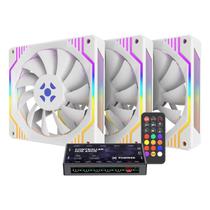Kit 3 Cooler Fan Fortrek Frosty ARGB C/Controladora 120mm Branco