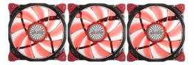 Kit 3 cooler fan gamer 12cm led vermelho air pc dissipador