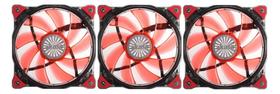 Kit 3 cooler fan gamer 12cm led vermelho case pc silencioso