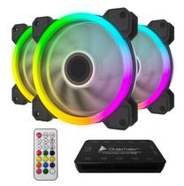 Kit 3 Cooler Fan Rgb Dupla Face 120m Com Controladora - Xway