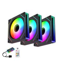 Kit 3 Cooler Fan RGB Gamer Para CPU Gabinete Com Controlador G-VR347K