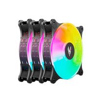 Kit 3 Coolers 120mm Lite - LED ARGB - Preto - Hi Level Kit 3 Coolers 120mm Lite - LED ARGB - Preto - Hi Level