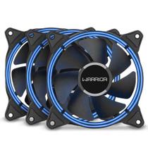Kit 3 Coolers 120mm Multilaser Warrior Harb - LED Azul - GA193 Kit 3 Coolers 120mm Multilaser Warrior Harb - LED Azul - GA193