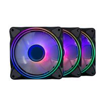 Kit 3 Coolers 120mm Radiant X3 - LED RGB - Preto - One Power FN-701 - OnePower