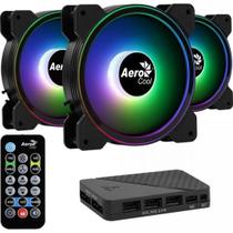 Kit 3 Coolers Aerocool Saturn 12 Pro ARGB + Hub + Controle F002