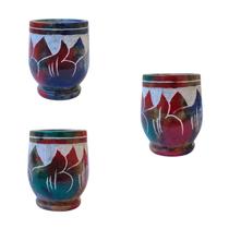 Kit 3 Copinhos Pedra Sabão 50 ml Ideal P/ Dose Presente Pais