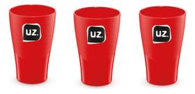 Kit 3 Copo 300 Ml Café Água Cerveja Alça Plástico Cores