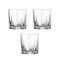 Kit 3 copo de vidro para whisky karat 295ml - pasabahce