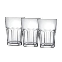 Kit 3 Copo Vidro 350ml Trevi Mesa Posta Casa Nova Bar Cozinha Suco Drink Bebidas Smoothies Vitamina