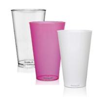 Kit 3 Copos Big Drink 550 Ml - 3 Cores Acrílico