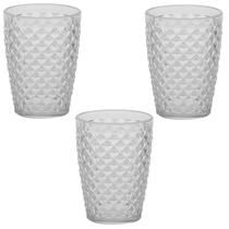 Kit 3 Copos de Plástico Cristalino 500 ML Linha Luxxor 1141 Paramount