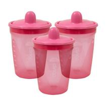 Kit 3 Copos de Transição Rosa com Alça Infantil Kit 3 Copos de Transição Rosa com Alça Infantil