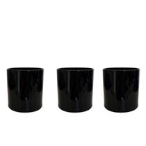 Kit 3 Copos De Vidro Whisky Preto 230 Ml