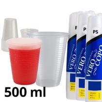 Kit 3 Copos Descartáveis Sucos Bebidas E Refri 500Ml 150 Un.