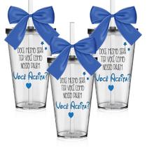 Kit 3 Copos - Doce Mesmo Será Ter Você Como Nosso Pajem!