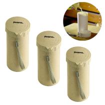 Kit 3 Copos Ecológicos Tampa Vitamina Chá Shake Café Suco 250ml Bebida Academia Escritório Ecológico Fibra de Trigo Sustentável Reciclável Prana