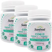Kit 3 COQ10 com Ômega 3 + Vitamina E 60 Cápsulas Sunfood