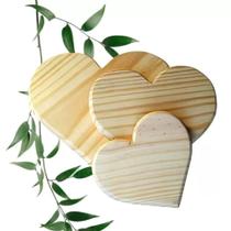 Kit 3 coração em madeira PINUS frios & queijos
