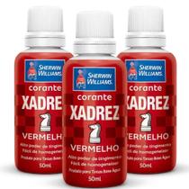 Kit 3 Corante Líquido Xadrez Sherwin Williams Tintas Bisnaga Pigmento Cores Parede Base Dágua 50ml