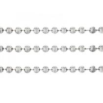 Kit 3 Cordão 6mm de Bolinhas Enfeite Prata de Natal 180cm Kit 3 Cordão 6mm de Bolinhas Enfeite Prata de Natal 180cm