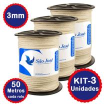 Kit 3 Cordão Corda São Jose Fio de 3mm Fazer Macramê a Pronta Entrega Kit 3 Cordão Corda São Jose Fio de 3mm Fazer Macramê a Pronta Entrega