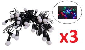 Kit 3 cordão Pisca Pisca c/40 Bolinhas Led Colorido 127v 4 m Kit 3 cordão Pisca Pisca c/40 Bolinhas Led Colorido 127v 4 m