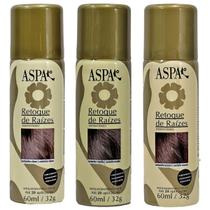 Kit 3 Cores Maquiagem De Cabelos Retoque Raízes ASPA 60ml