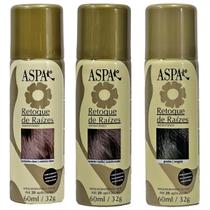 Kit 3 Cores Maquiagem De Cabelos Retoque Raízes ASPA 60ml