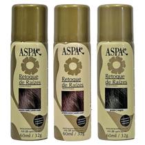 Kit 3 Cores Maquiagem De Cabelos Retoque Raízes ASPA 60ml