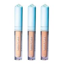 Kit 3 Corretivo Líq Matte Vegano Classic Miss Lary Cor Média