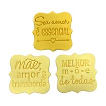 Kit 3 Cortador Biscoito Dia das Mães Frases Carinho