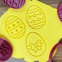 Kit 3 Cortador Ovo Páscoa Laço Estrela ZigZag