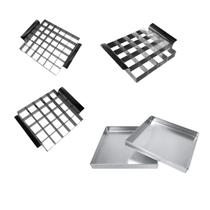 Kit 3 Cortadores 3X3 4X4 5X5 Brownie Inox E 2 Formas Quadradas Alumínio - DESTAC FORMAS