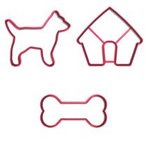 Kit 3 Cortadores Casinha Cachorro Osso Patrulha Pet Kit 3 Cortadores Casinha Cachorro Osso Patrulha Pet