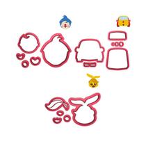Kit 3 Cortadores Circo Carro Coelha Plim Plim