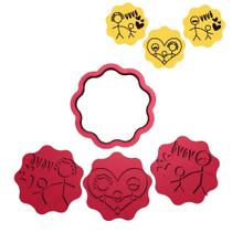 Kit 3 Cortadores Dia dos avós mãos dadas neto coração