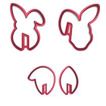 Kit 3 Cortadores Encaixe Xícara Coelho Páscoa Orelha