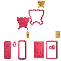 Kit 3 Cortadores Encanto Porta Borboleta Vela Mágica Kit 3 Cortadores Encanto Porta Borboleta Vela Mágica