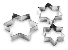 Kit 3 Cortadores Modelador De Massa Inox Formato Estrela Kehome