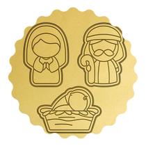 Kit 3 Cortadores Natal Maia José Menino Jesus