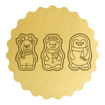 Kit 3 Cortadores Natal Rena Boneco de Neve Pinguim