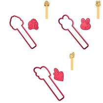 Kit 3 Cortadores Páscoa Stick Coelha Bumbum Cenoura Kit 3 Cortadores Páscoa Stick Coelha Bumbum Cenoura