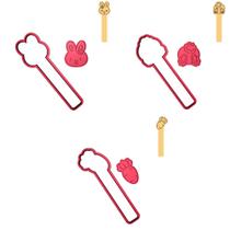 Kit 3 Cortadores Páscoa Stick Coelha Cenoura Bumbum Kit 3 Cortadores Páscoa Stick Coelha Cenoura Bumbum