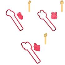 Kit 3 Cortadores Páscoa Stick Coelho Cenouras Coração