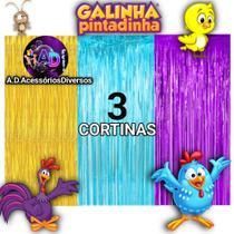 kit: 3 Cortina Metalizada, GALINHA PINTADINHA Festa, Aniversário, Adereços, Banner, Festival, Comemoração kit: 3 Cortina Metalizada, GALINHA PINTADINHA Festa, Aniversário, Adereços, Banner, Festival, Comemoração