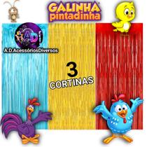 kit: 3 Cortina Metalizada, GALINHA PINTADINHA Festa, Aniversário, Adereços, Banner, Festival, Comemoração kit: 3 Cortina Metalizada, GALINHA PINTADINHA Festa, Aniversário, Adereços, Banner, Festival, Comemoração