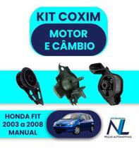 Kit 3 Coxim Calco Motor E Câmbio Honda Fit 2003 A 2008 Manua - Shockbras