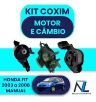 Kit 3 Coxim Calco Motor E Câmbio Honda Fit 2003 A 2008 Manua - Shockbras